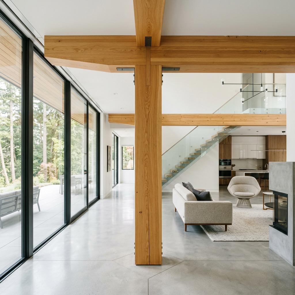 A pristine, highly clean and solid wooden foundation